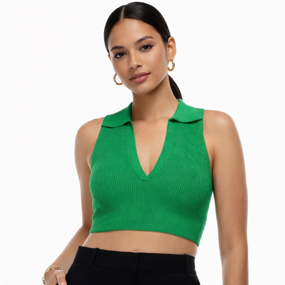 Aritzia Babaton Sculpt Knit Polo Top 2xs